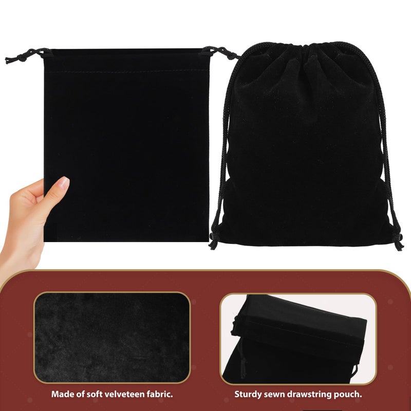 Mandala Crafts 5x7 Black Velvet Drawstring Bags - 50 Small Velvet Drawstring Pouches Bulk for Party and Wedding Favor, Gift Wrapping, Packaging, and Jewelry Gift Bags - Image 2